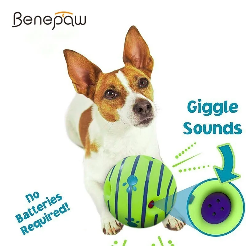 

Benepaw Innovative Funny Sound Dog Ball Non-toxic Interactive Small Medium Large Dog Toys Pet Puppy Play Game Squeaker 2019