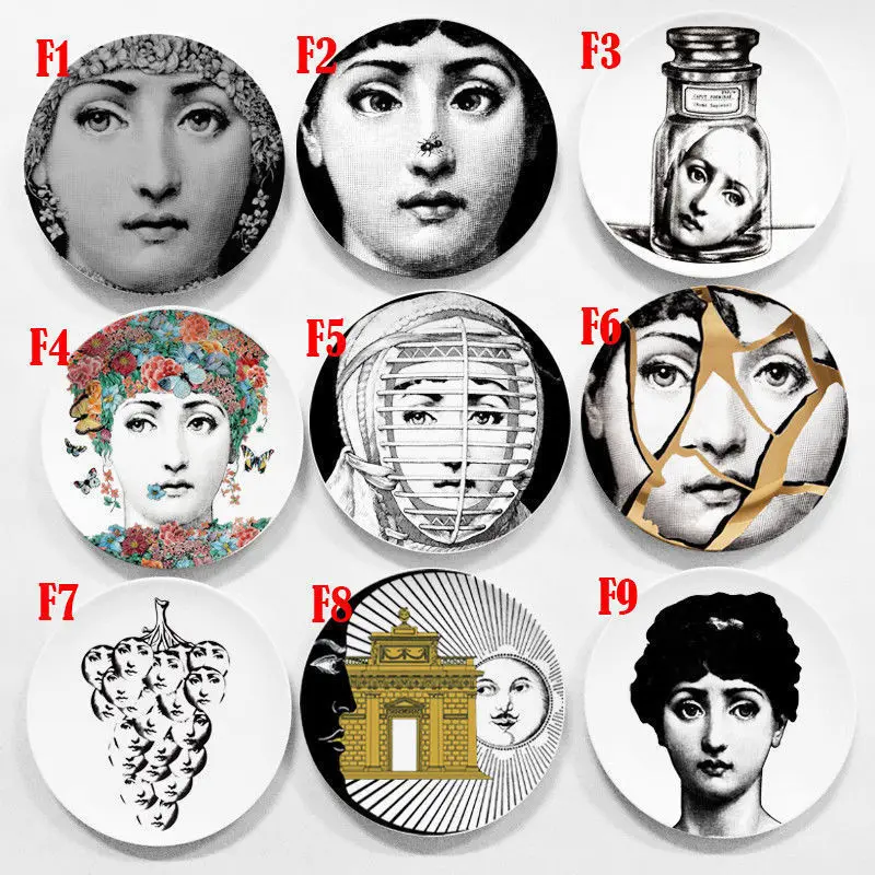 Italy Milan Creative Pattern Piero Plates Ceramics Wall Hanging Decorative Background Plate Nordic Style | Дом и сад