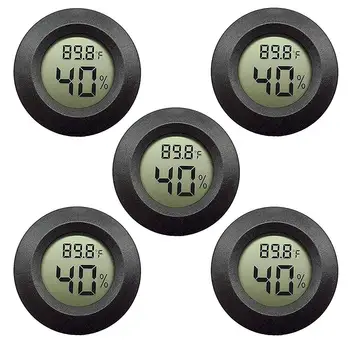 

LICE 5-pack Hygrometer Thermometer Digital LCD Monitor Humidity Meter Gauge for Humidifiers Dehumidifiers Gre