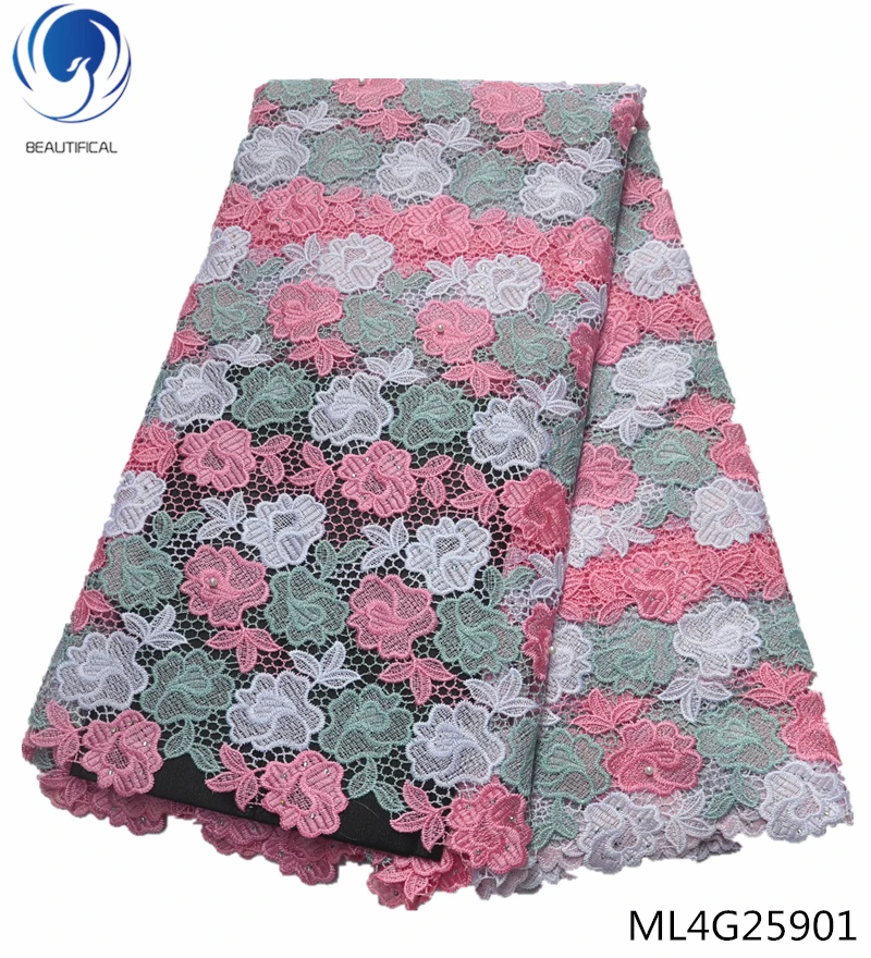 

BEAUTIFICAL cord laces for nigerian party sewing fabric high quality african cord guipure lace fabric 5 yards/lot hot ML4G259
