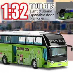 1:32 Tour модель автобуса моделирование Автомобильные Игрушки транспортные средства открываемая дверь тянуть назад музыка звук и свет дети