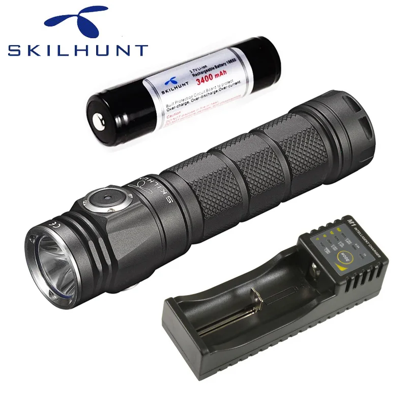 Skilhunt M200 CREE XP-L светодиодный 1050 Люмен USB Магнитный заряжаемый фонарик с батарея зарядное устройство