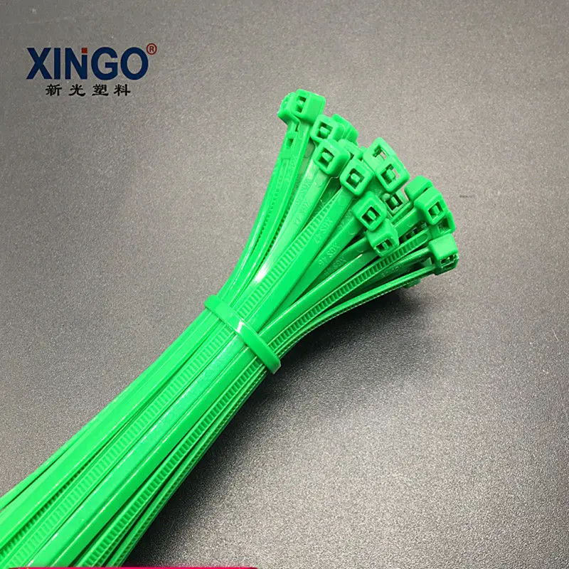Нейлоновые кабельные стяжки Xingo 150 мм 100 шт. цветные пластиковые на молнии 18 фунтов