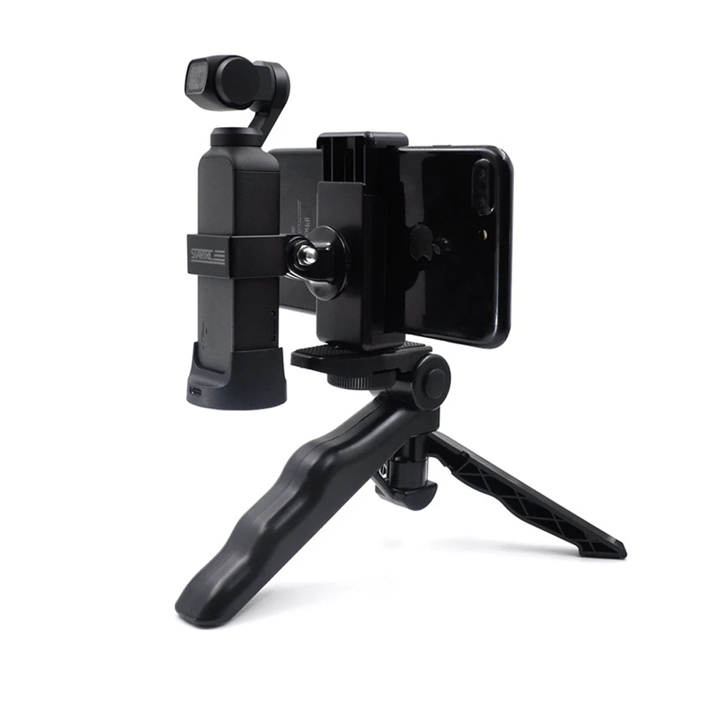 

Universal For DJI OSMO Pocket Handheld Gimbal Camera FPV Camera Metal Phone Clip Holder Bracket +Tripod Stabilizer Accessories
