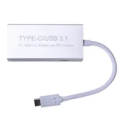 2 в 1 USB 3,1 Тип C концентратор USB 3,0 Rj45 локальной сети и Тип C женский Adapte