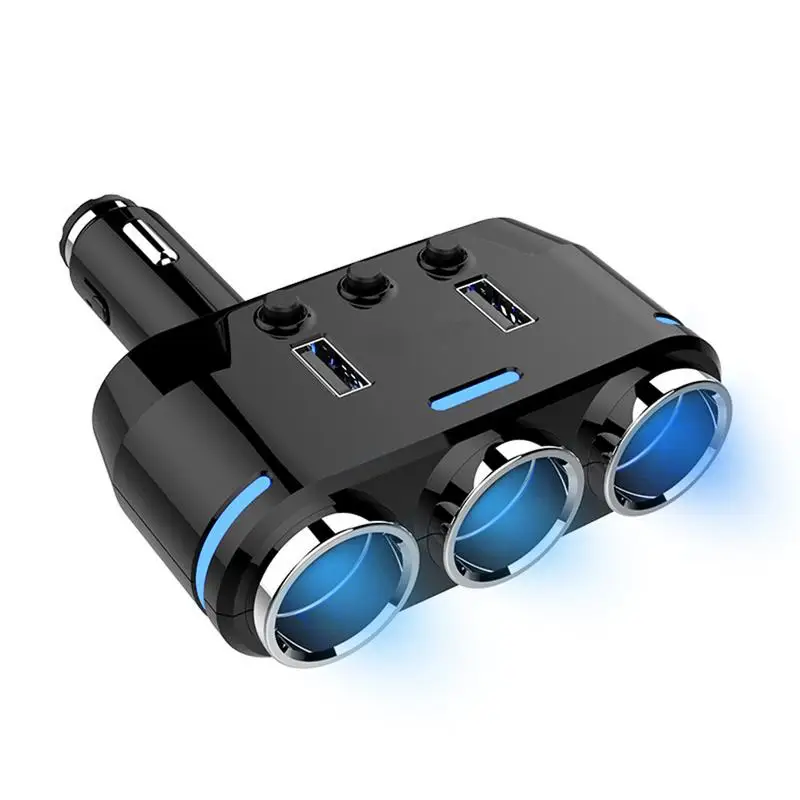 

12V-24V Car Cigarette Lighter Socket Splitter Plug USB Charger Adapter 3.1A 100W Detection For Phone MP3 DVR