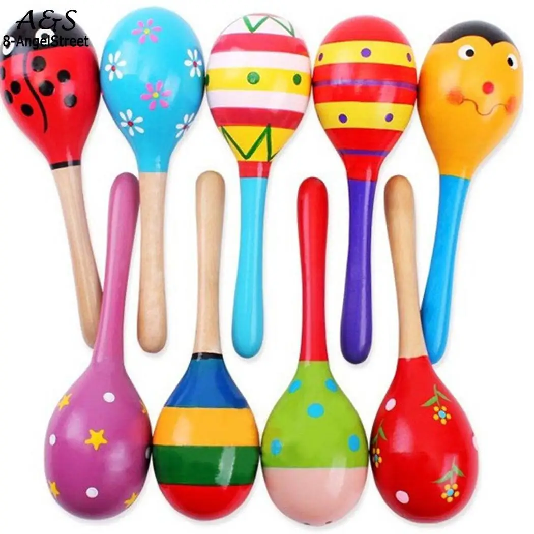 School Educational Maracas Cartoon Etc Home Kids Kids Toddler Toy Fiesta Puzzle Development Children Multicolor Wooden Toy Musical Instrument Aliexpress