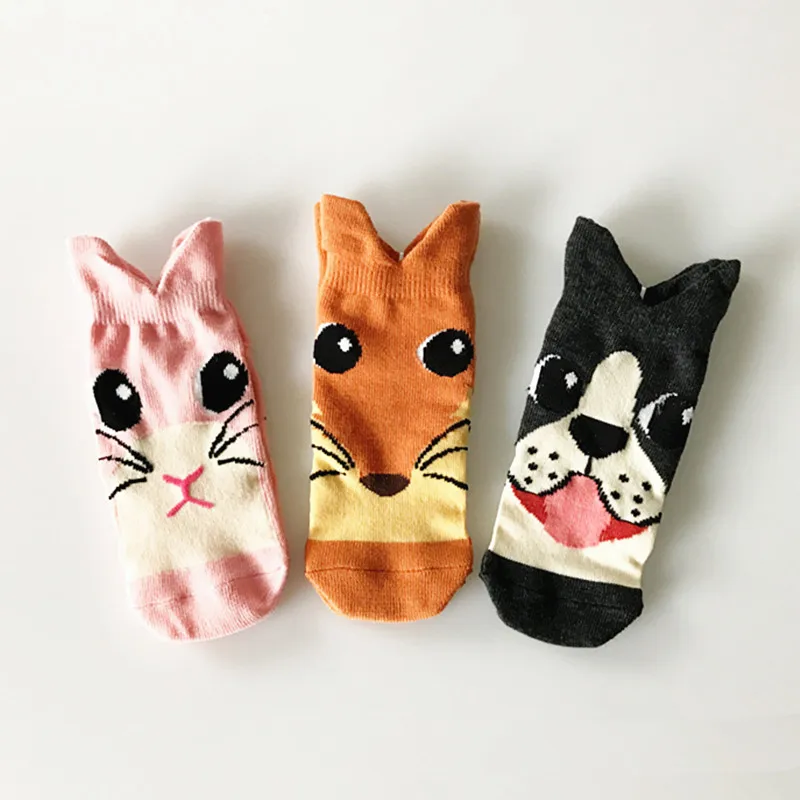 Cute Baby Socks Cotton 3D Children Socks Girls Boys Animal Dog Fox ...