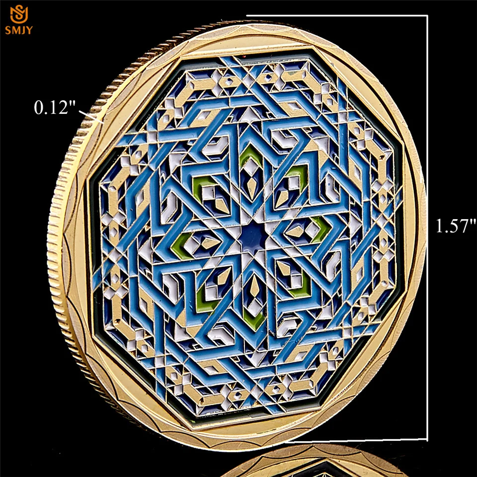Рамадан Карим восьмиугольная Саудовская Арабская Исламская позолоченная копия Коллекционная монета и подарок на праздник