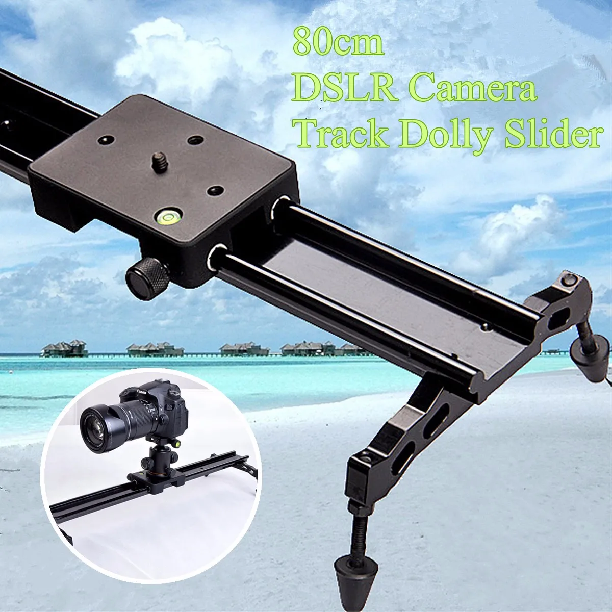 

80cm Camera Track Slider Rail Dolly Video Stabilizer System For DSLR Camcorder Aluminum Alloy Double-track Anti-skid Stable