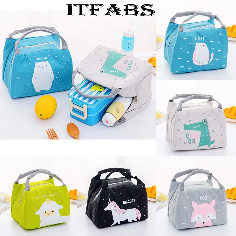 2019 Hot Cute Women Ladies Girls Kids Portable Insulated Lunch font b Bag b font Box