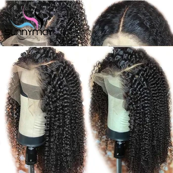 

Sunnymay 13x4 Curly Lace Front Wig With Baby Hair Pre Plucked Lace Front Human Hair Wigs Brazilian Remy Hair Wigs Bleached Knots