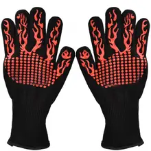 500 градусов высокая термостойкость перчатки для барбекю противоскользящая кухонная печь приготовления горячие рукавицы рабочие перчатки