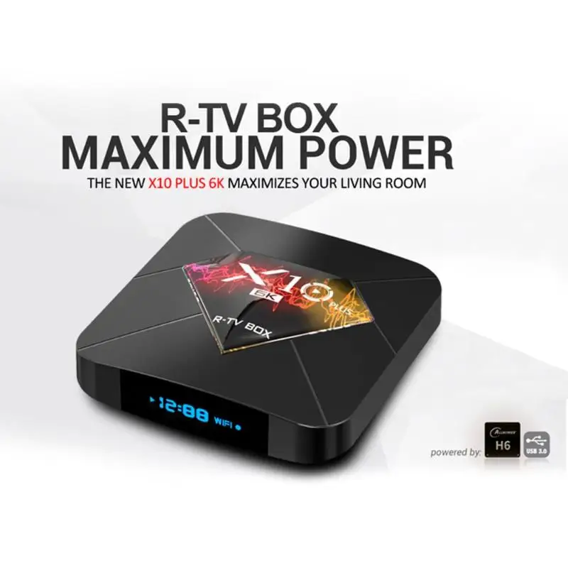 

X10 Plus Android TV Box Digital Display 4+32G Allwinner Quad-Core WiFi HDMI 6K Max 3D Smart Android 9.0 Set Top Box Media Player