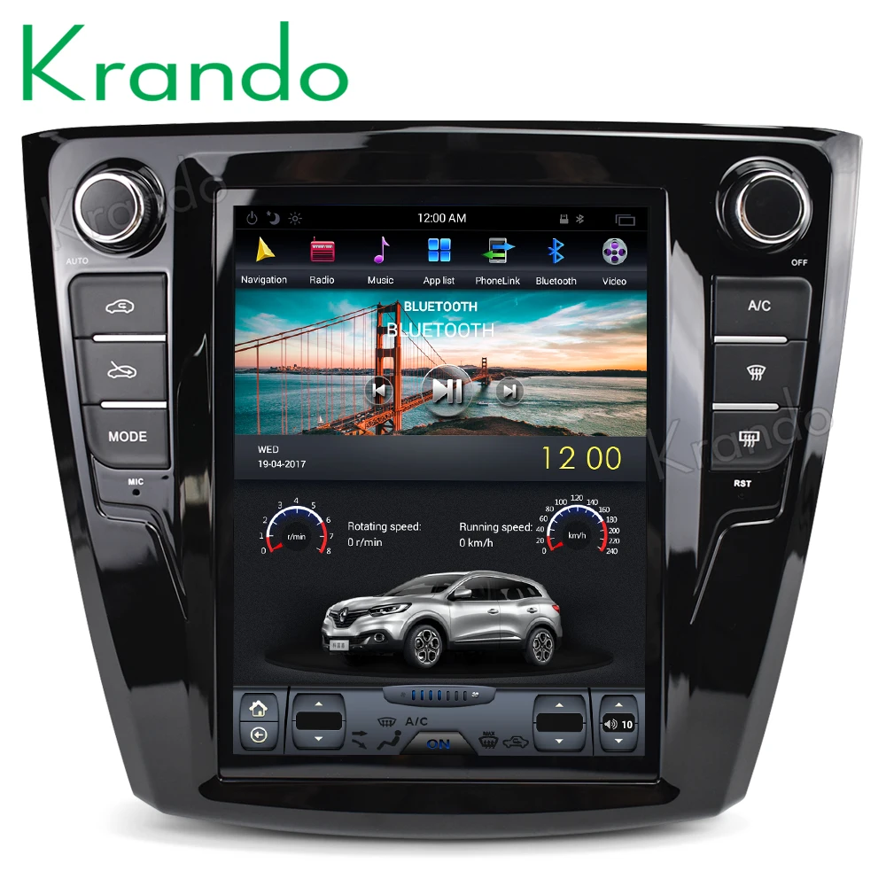 Perfect Krando Android 8.1 10.4" Vertical screen car multimedia system GPS for Renault Kadjar navigation entertainment stereo audio BT 5