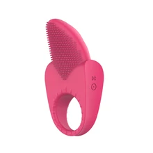 2019 New Arrival Men Masturbation Vibrators Delay Lock Fine Penis Sets Silicone Tongue Vibration Ring Adult Game Sex Products