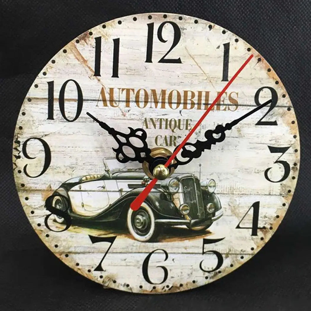 

Clock Creative Retro DIY Wall Clock Frameless Analog Clock Home Casual Round Office Multicolor Decor