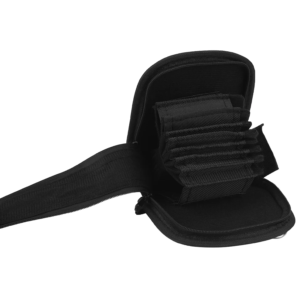Soonhua 9 Slots Camera Bag Durable Nylon Filter Case Wallet Pouch Camera Accessory With Double Zipper? Detachable Shoulder Strap