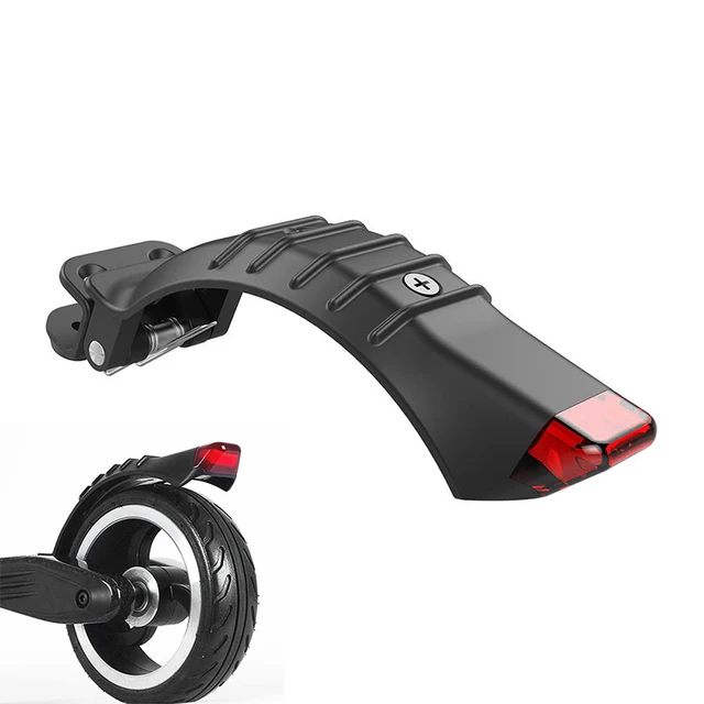 US $8.39 1Fender Black Rear Wheel Brake Fender Mudguard Frame WIth Safe Light Power by Button Battery For E