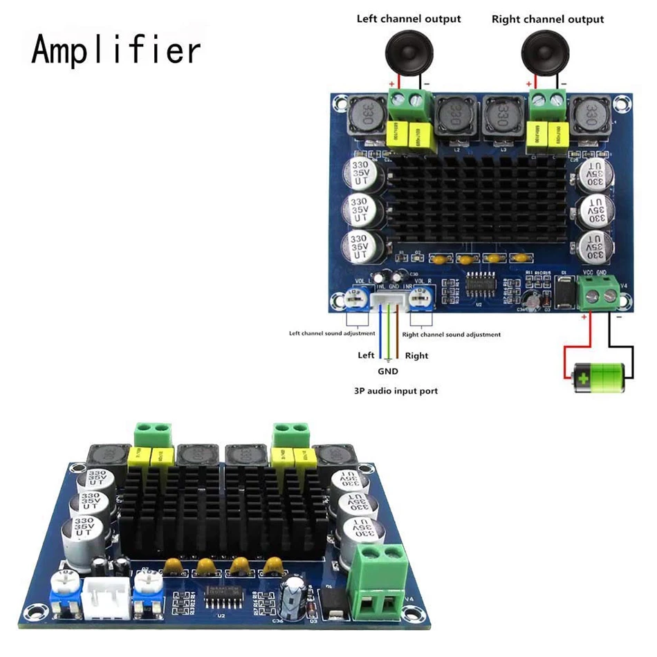 Двухканальная цифровая плата усилителя мощности TPA3116D2 2*120W XH M543|Усилители