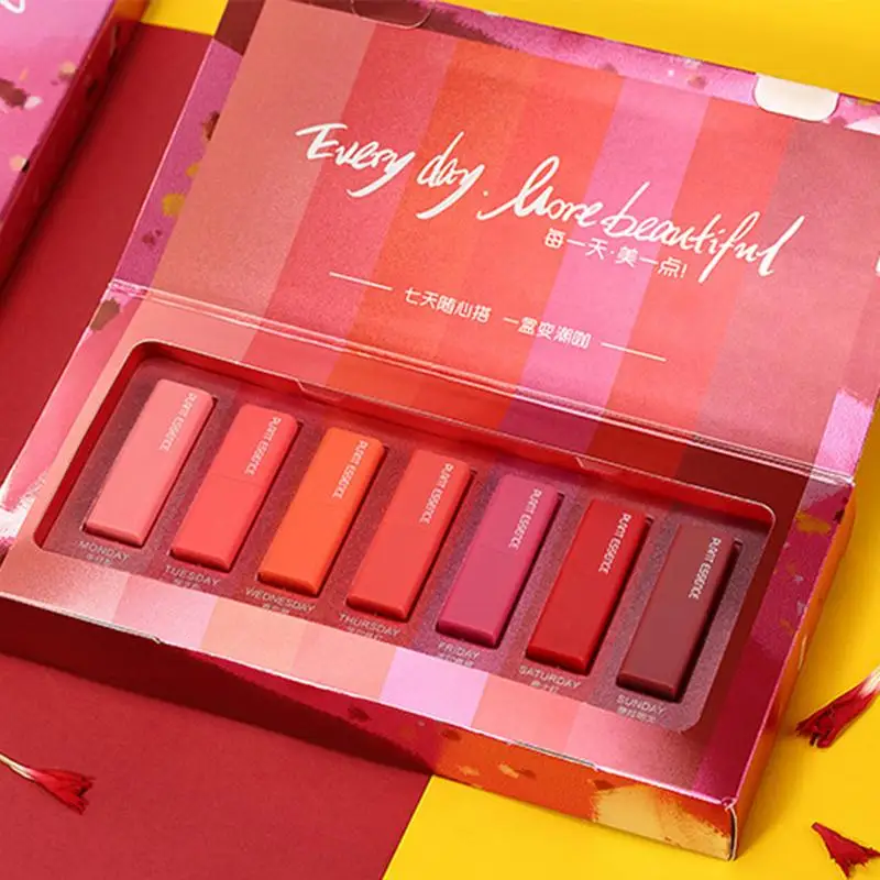 

Matte Lip Kit Professional 7pcs/set Waterproof Nude Lipstick Set Moisturizer Long-lasting Sexy Red Batom Velvet