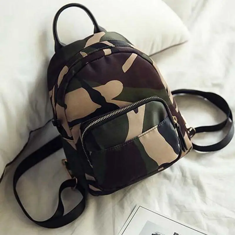 

Women Backpack Nylon Shoulder School Travel Bag Small Casual backpack(Camouflage)