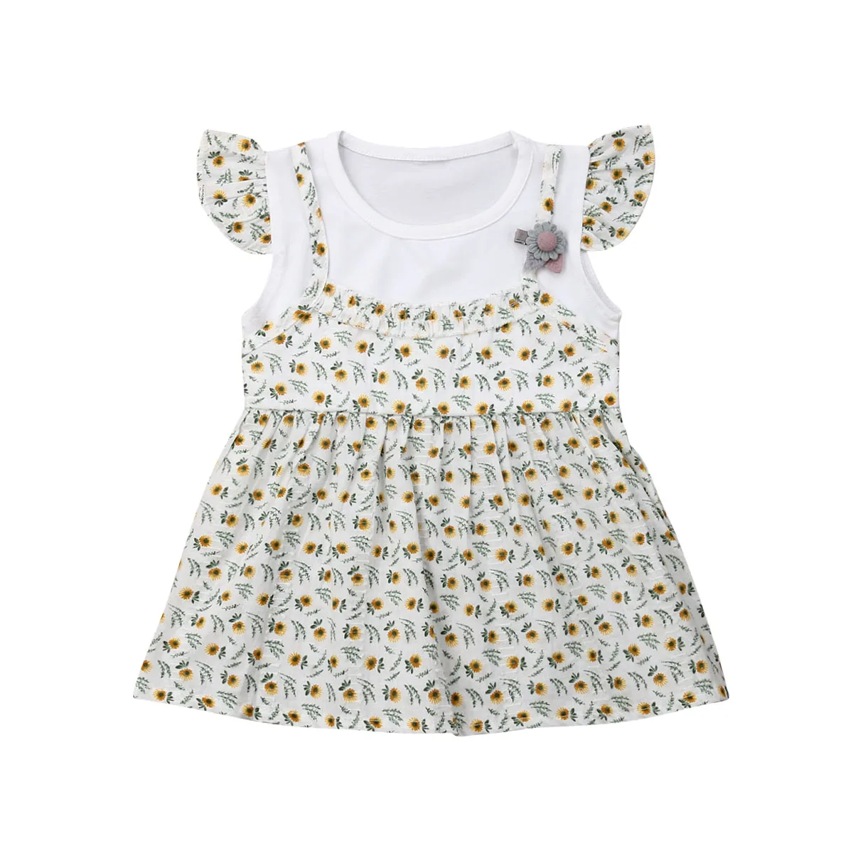 

Lovely Toddler Kids Baby Girl Dress Summer Ruffles Sleeveless Floral Boho Sundress Clothes 6M-4Y