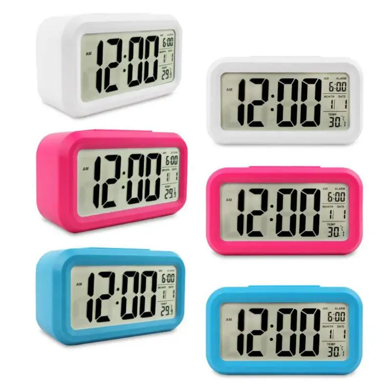 Домашний умный будильник с температурой прямоугольник бесшумная подсветка