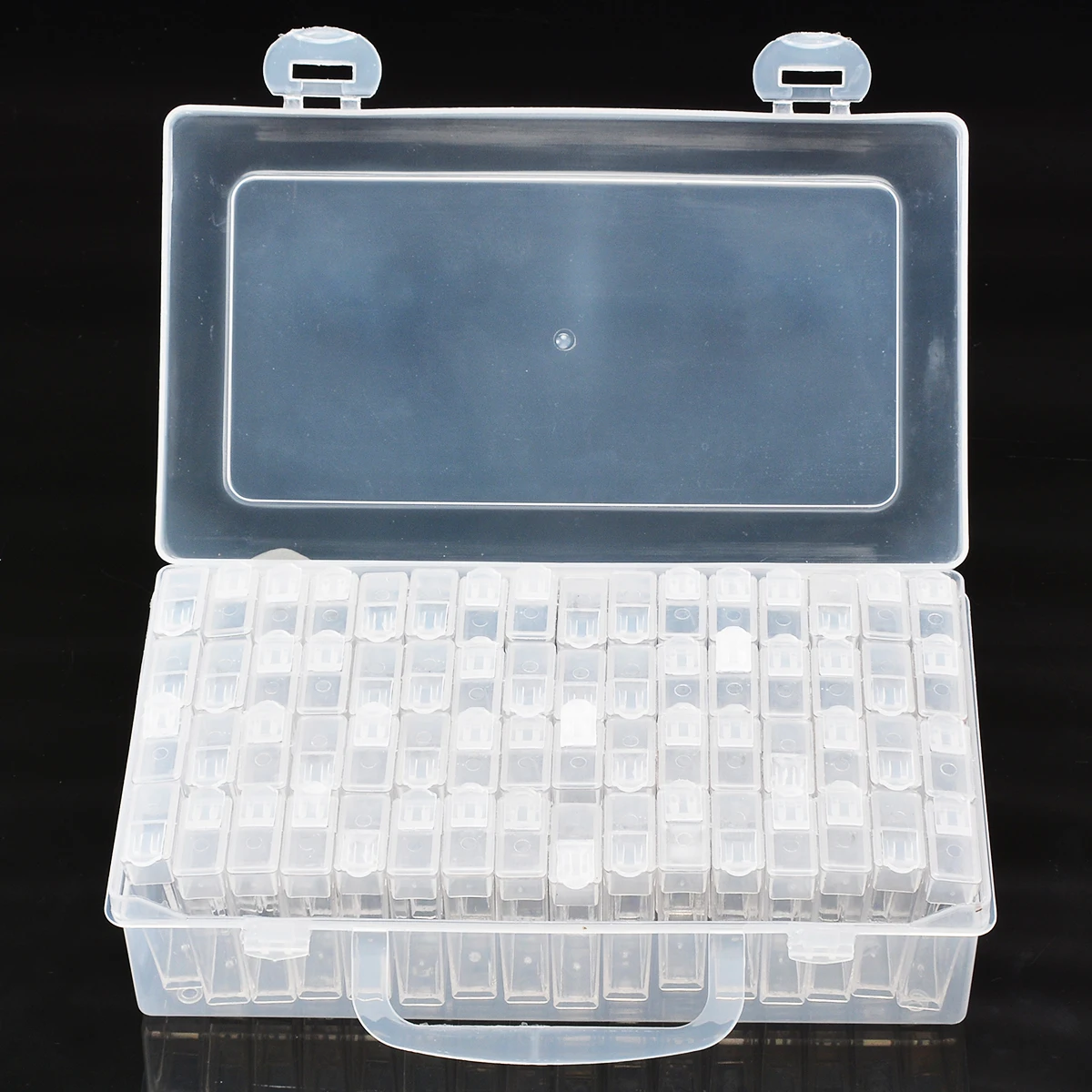 

64 Grid Embroidery Diamonds Painting Storage Box Nail Art Accessories Jewelry Rectangular Transparent Mini Plastic Storage Box