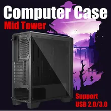 USB 3,0 порт игровой RGB закаленное башня компьютерный чехол PC ATX M-ATX ITX Mid водяное охлаждение пылезащитный бесшумный компьютер компоненты черный