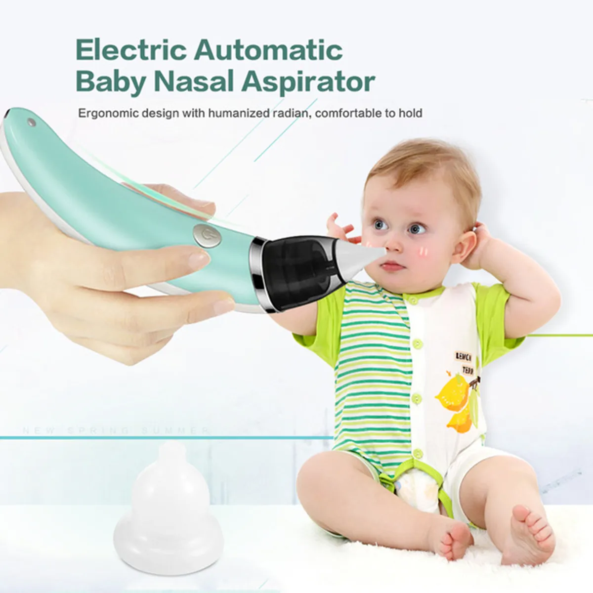 

For Newborns Boy Girls Baby Nasal Aspirator Electric Safe Hygienic Nose Cleaner Of Nose Tips And Oral Snot Sucker Food Grade