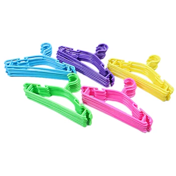 

27 x 15 cm Set of 50 Pieces Hangers For Baby And Child in plastic Durable Plastic Hangers hook of 5 color for girl or boy