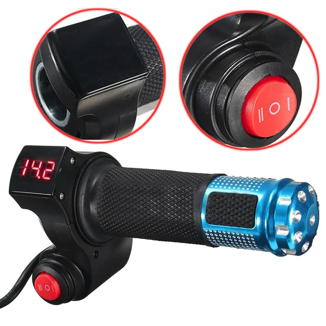 US $10.92 Ebike Universal 24V 36V 48V EBike Electric Scooter Digital Meter Handlebar Throttle Handlebar Gri