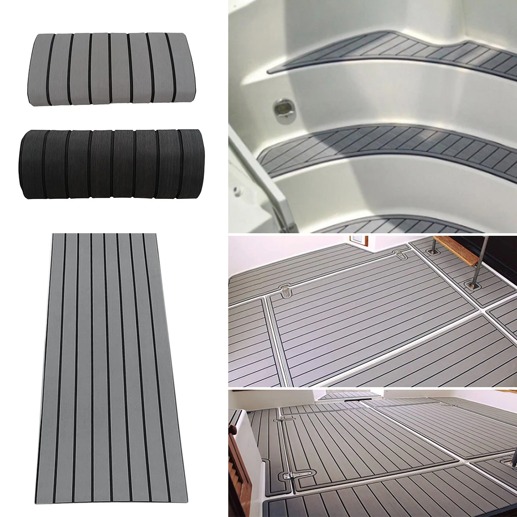 

450x2400x6mm EVA Foam Imitated Teak Boat Deck Sheet Gray Marine Yacht Flooring Anti-Skid Mat Recreational Vehicle Car Pad