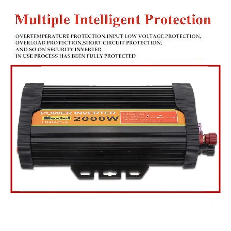  Inversor de corriente máx. 4000 vatios 2000W cc 12 V a CA 220 V Volt adaptador de coche convertidor