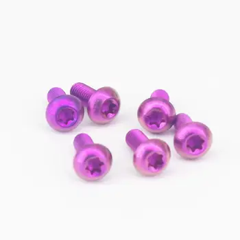 

6PCS M5 x 12mm Purple GR5 Titanium Torx T25 Screw Bike Disc Brake Rotor Bolts