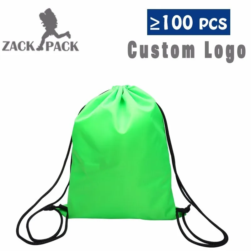 Custom Logo Drawstring Backpack Sports Waterproof Drawstring Bag Cotton Printing Logo Sack Female Students Polyester Bag