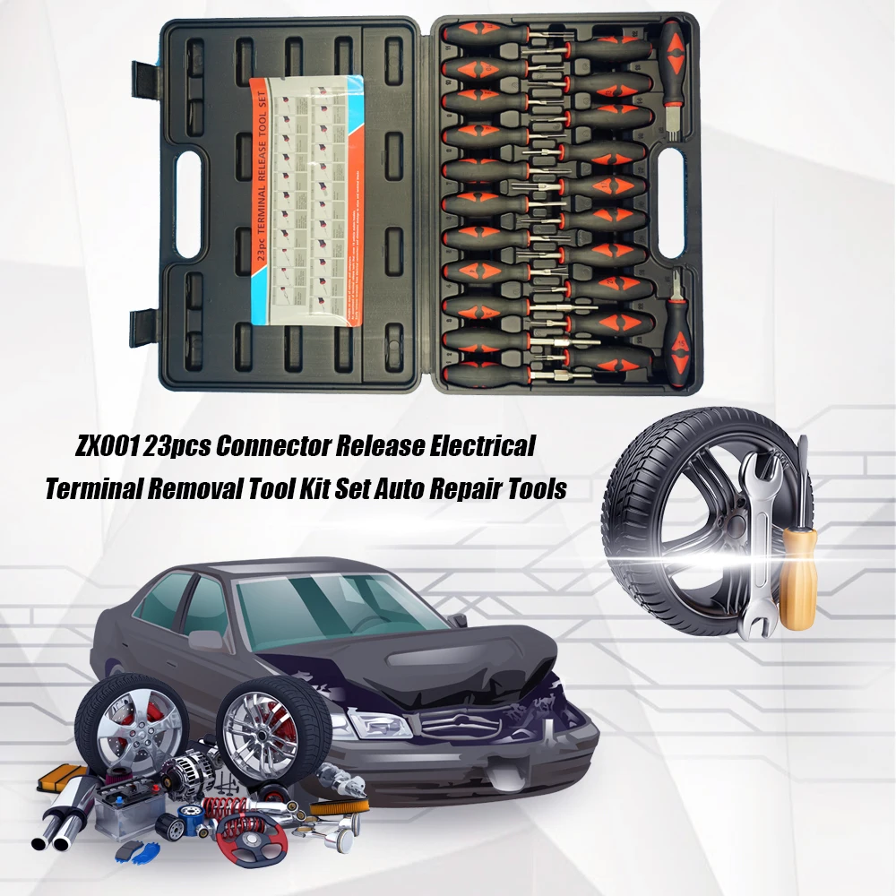 

ZX001 23pcs Connector Release Electrical Terminal Removal Tool Kit Set Auto Repair Tools