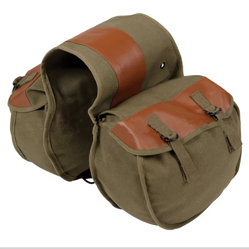 

Canvas Universal Motorcycle Bike Rear Tail Bags Equine Back Pack Motorcycle Saddlebags