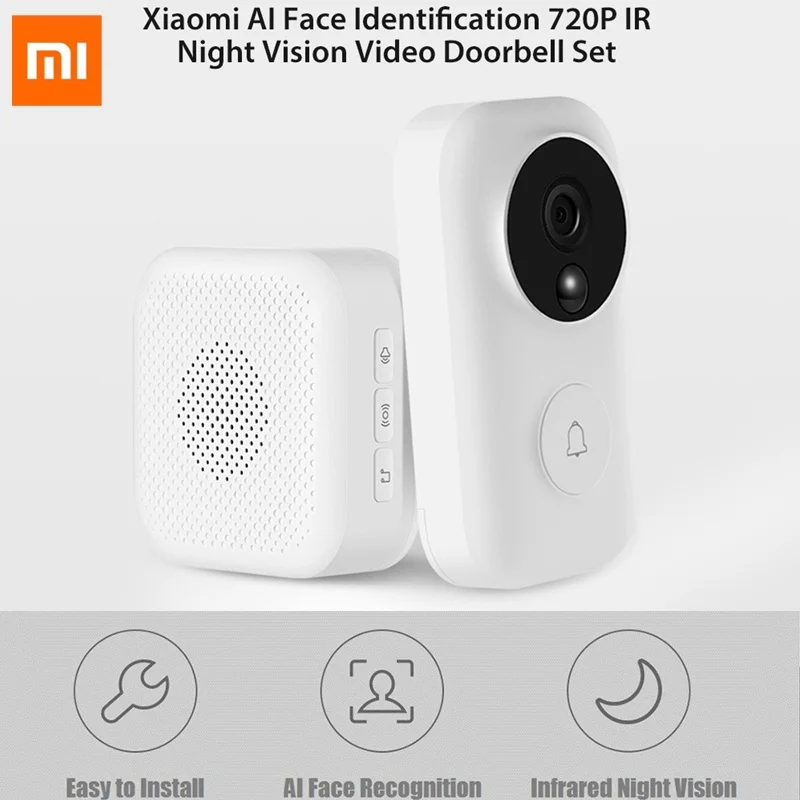 

Doorbells AI Face Identification 720P IR Infrared Night Vision Video Doorbell Set Motion Detection SMS Push Intercom