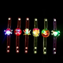 2 шт./партия светодиодный светильник светящийся мягкий пластиковый блестящий браслет на запястье для Хэллоуина регулируемый браслет светящаяся игрушка для детей