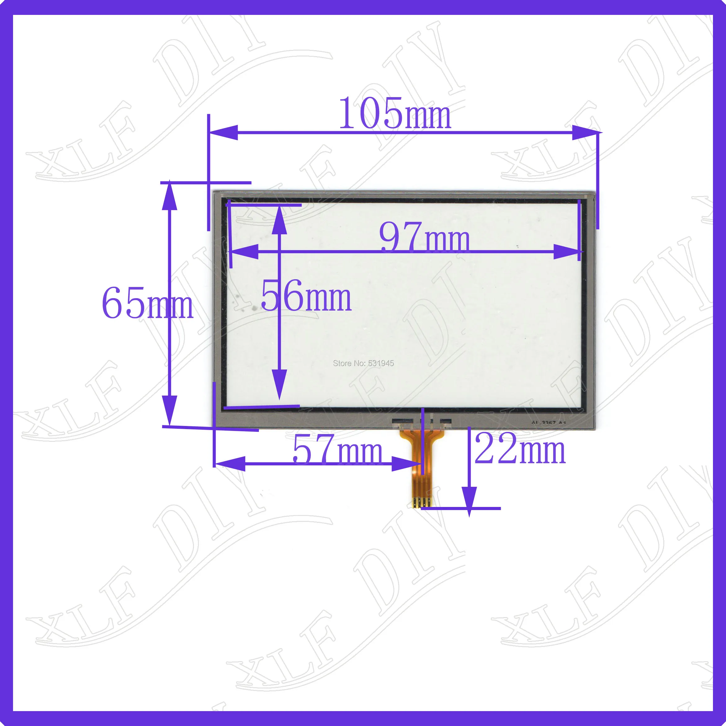 ZhiYuSun 4.3inch 4-wire resistive touch panel 105*65mm for Car DVD Navigator screen 105mm*65mm glass this is compatible | Компьютеры и
