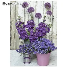 EverShine DIY 5D Lavender Paint With Diamonds Full Round Diamond Embroidery Cross Stitch Mosaic Flower Picture Of Rhinestones