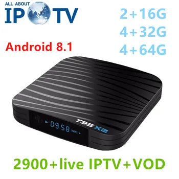 

Original T95 X2 Android 8.1 IPTV UK USA Sweden Italy France Greece Poland Turkey Channels T95X2 Set top Box PK T95D Tv Box