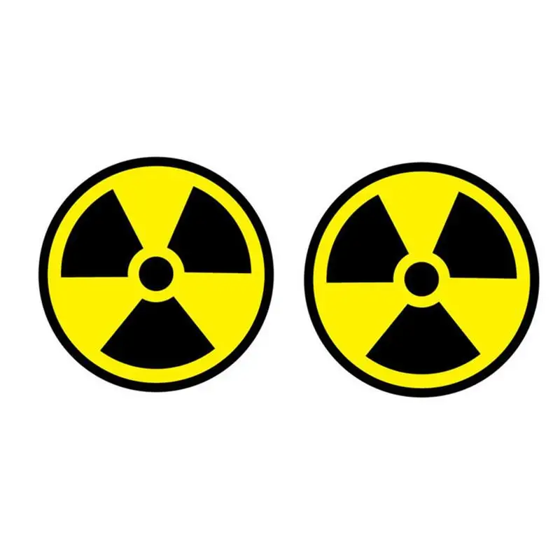 

8.2x8.2cm Car Sticker Reflective Warning Vinyl Creative Sunscreen Anti-fading Radiation Symbol Decal Auto Accessories Styling