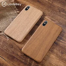 Lovebay PU чехол для Iphone 6 6S 7 7plus 8 Plus деревянный зернистый желтый мягкий чехол для телефона s для Iphone XS Max XR X Роскошная задняя крышка