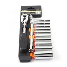 13 шт. 3/" Трещоточный гаечный ключ с длинной розеткой набор быстроразъемный ручной инструмент для ремонта комплект 9,5 мм набор инструментов