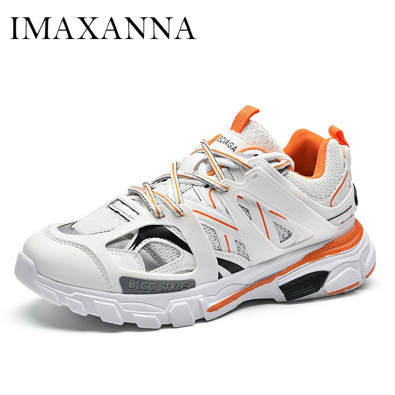 

IMAXANNA New Fashion Sneaker Man Sports 2019 Mesh Lace Up Sport Shoes Breathable Daddy Shoe Man Air Chunky Athletic Run Shoe