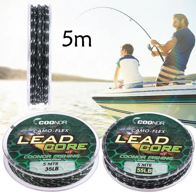 5 m/16ft 16 حبلا مضفر الرصاص النواة الكارب خيط صنارة الصيد ل البحر روك الصيد