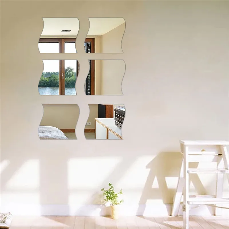 Новый 3D DIY Съемный зеркальный настенный стикер для спальни гостиной наклейка
